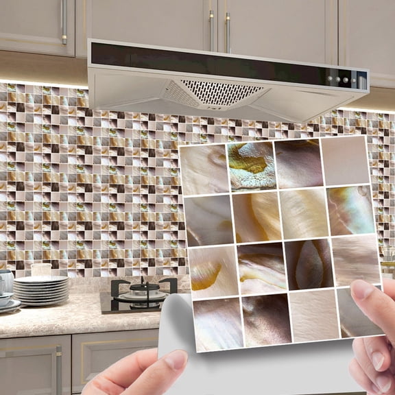 Verdsylv Diy Backsplash Tiles, 10-Pack 3D Peel and Stick Tile Stickers, Self-Adhesive Diamond Lattice Mosaic Backsplash for Kitchen and Bathroom Diy Wall Decor, 3D Wall Sticker Wallpaper, B