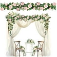 thumbnail image 1 of Verdsylv Hanging Flower Garland, 1 Garland Artificial Rose Vine, Hanging Faux Flower Garland for Wedding Background Arch Garden Wall Decor, Wedding Arch Decor, Pink, 1 of 7