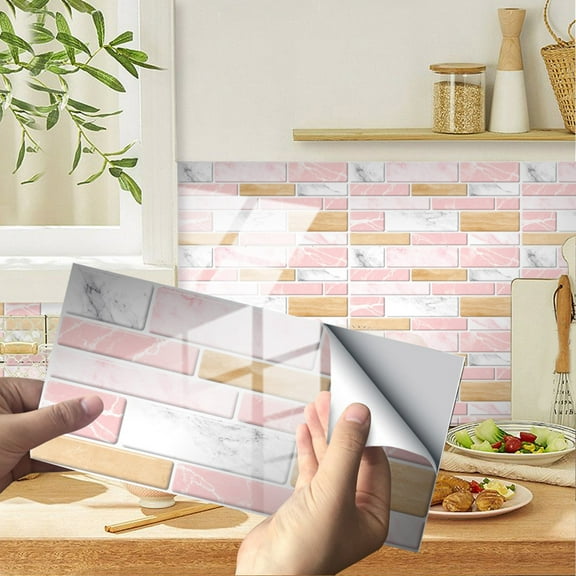 Verdsylv Marble Pattern Self-Adhesive Wall Tile - 20X10Cm Crystal Effect Peel & Stick Backsplash - Waterproof Upgrade for Kitchen & Bathroom - Easy Diy Luxury Without Grout