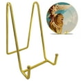 thumbnail image 1 of Verdsylv Minimalist Metal Photo & Plate Stand - Versatile Display Bracket for Pictures, Porcelain & Art - Sleek Modern Holder for Shelves & Tabletops - Durable & Adjustable Home Decor, Gold, 1 of 4