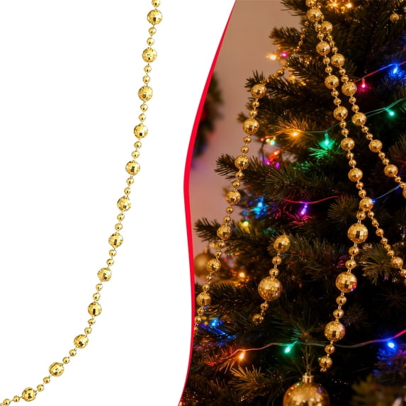 Verdsylv Multi-Color Glitter Bead Curtain - 2.7M Decorative Hanging for Doorways & Walls - Sparkles Indoors & Out for Parties - Creates Magical Room Divider & Backdrop, Gold