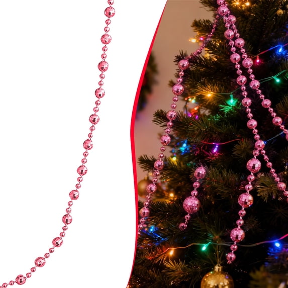 Verdsylv Multi-Color Glitter Bead Curtain - 2.7M Decorative Hanging for Doorways & Walls - Sparkles Indoors & Out for Parties - Creates Magical Room Divider & Backdrop, Hot Pink