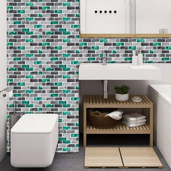 Verdsylv Peel And Stick Backsplash, 10-Pack Ceramic Tile Stickers - Peel & Stick 3D Mosaic Wall Decals for Kitchen Backsplash, Bathroom Diy Upgrade, 3D Mosaic Decals, D