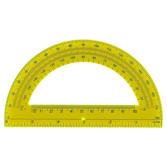 Verdsylv Plastic Protractor 6 Inch 180 Degree Transparent Math Protractor with Inch and Centimeter Marks for Geometry Classroom,Homework,Office