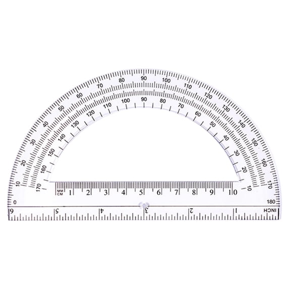 Verdsylv Plastic Protractor 6 Inch 180 Degree Transparent Math Protractor with Inch and Centimeter Marks for Geometry Classroom,Homework,Office