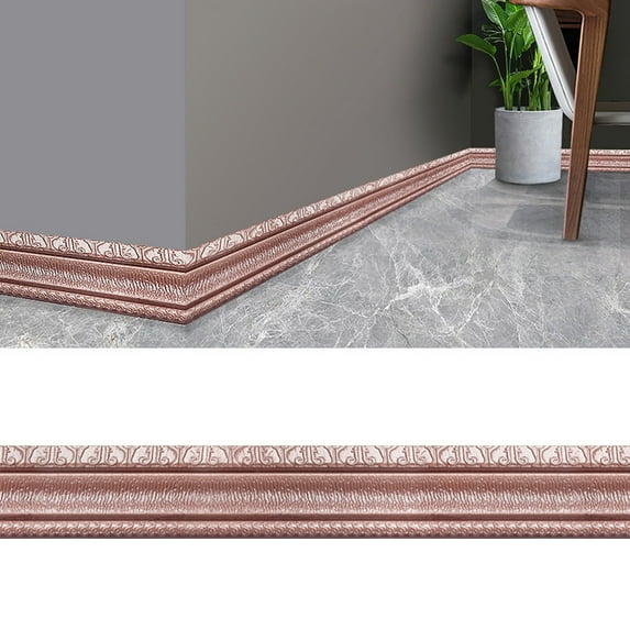 Verdsylv Removable Skirting Board, Removable Wallpaper Border - 4.5Mm Thin Self-Stick Molding for Home Improvement, Easy Install No Residue, Thin Wall Molding, F
