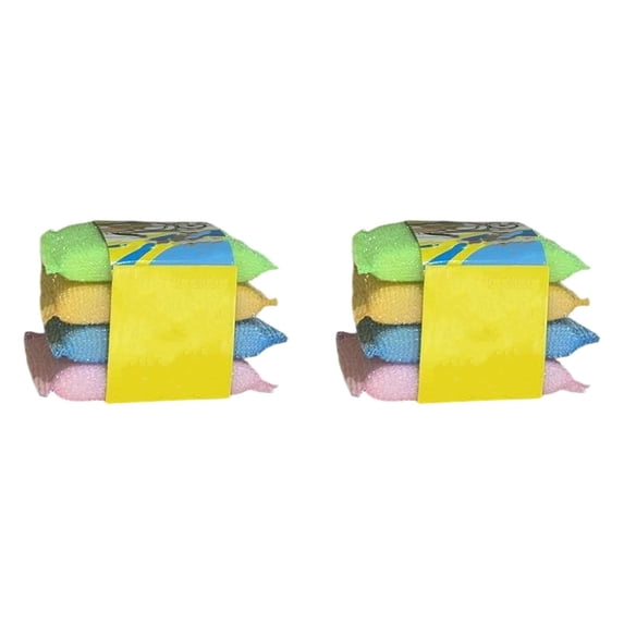 Verdsylv Scrubbing Sponges 8 Pack Non-Scratch Kitchen Scrub Sponges with Nylon Mesh for Dishes Pots Pans and Household Cleaning
