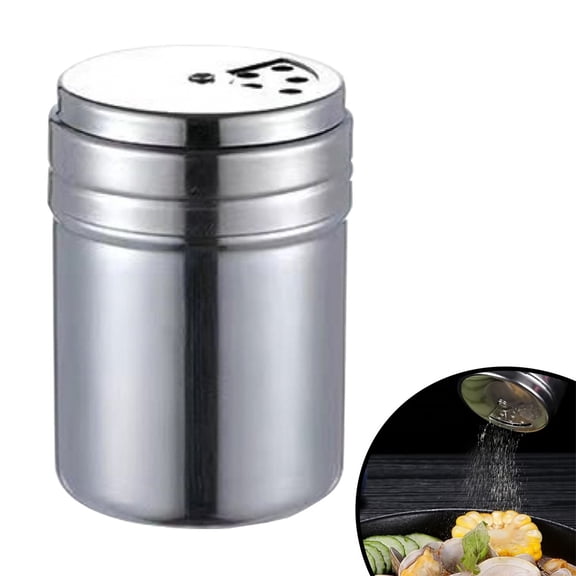 Verdsylv Stainless Seasoning Shaker Set 2-Pack - Sugar & Pepper Dispensers for Kitchen - Suitable for Outdoor Barbecue & Cooking - Rust-Proof & Easy to Fill, Bbq Spice Dispenser Set