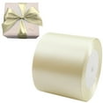thumbnail image 1 of Verdsylv Thick Satin Ribbon, 3-Inch X 25-Yard Thick Satin Ribbon - Extra-Wide Wedding Chair Sash & Large Bow Making, Complete Diy Craft Supply for Events, Chair Sash Ribbon, Beige, 1 of 4