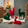 thumbnail image 1 of Verdsylv Velvet Reindeer Set, Velvet Reindeer Figurines, Red & Green Deer with Gold Accents for Christmas Tabletop, Shelf, and Mantel Decor, Red Green Deer Figurines, B, 1 of 5