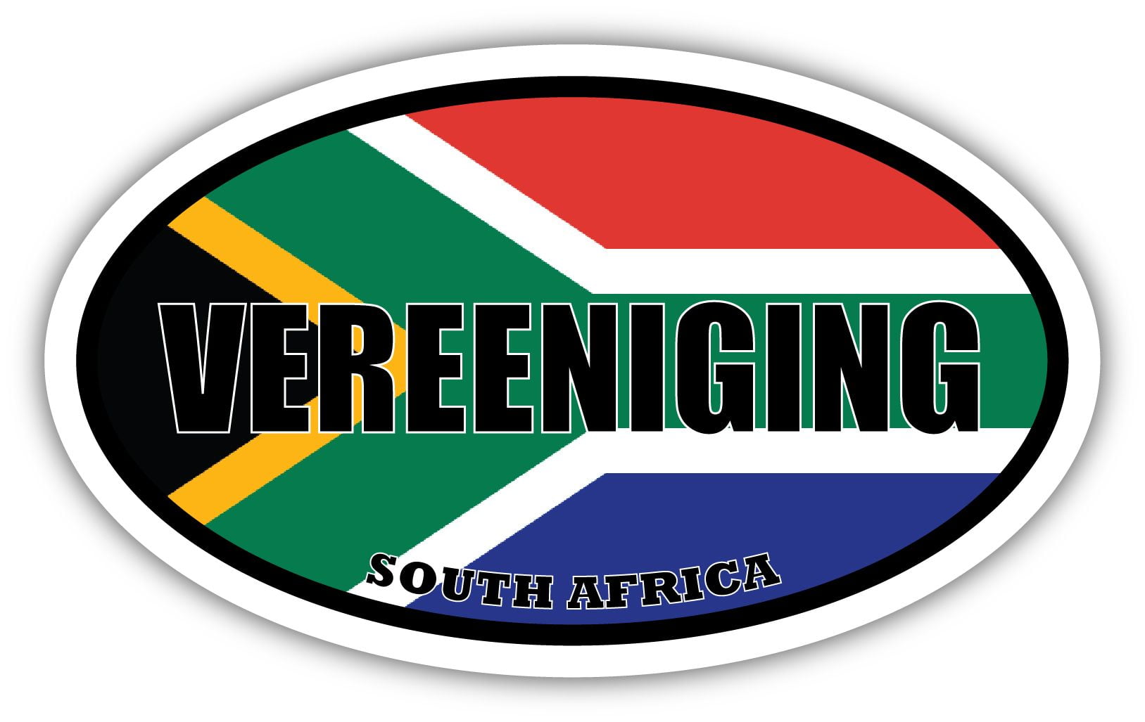 Vereeniging South Africa Flag Oval Decal Vinyl Bumper Sticker 3x5