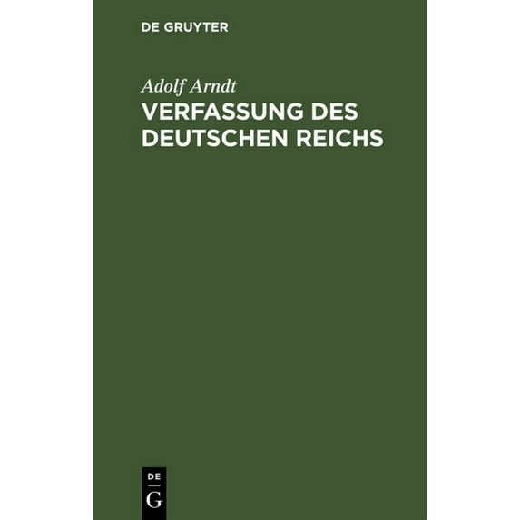 Verfassung des Deutschen Reichs, (Hardcover)
