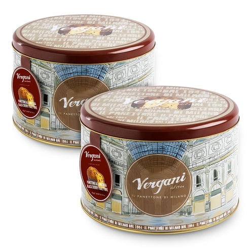 Vergani Black Cherry Panettone, 26.4 oz (750g) - Italian Holiday Cake with Amarena Cherries, Traditional Sweet Bread, Imported from Italy, Premium Gift-Boxed Dessert, Pack of 2