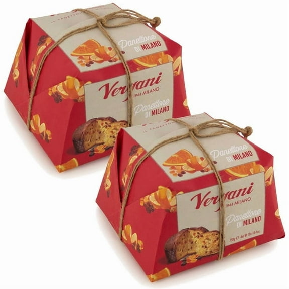 Vergani Classic Panettone , Pack of 2 - Artisan Holiday Bread, Festive Dessert, Premium Gift, Traditional Baked Loaf - 750g (1.65 lb) x2