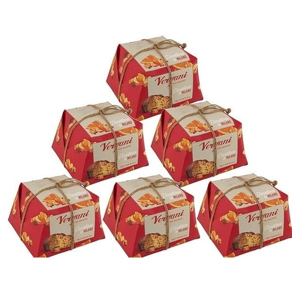 Vergani Classic Panettone , Pack of 6 - Artisan Holiday Bread, Festive Dessert, Premium Gift, Traditional Baked Loaf - 750g (1.65 lb) x6