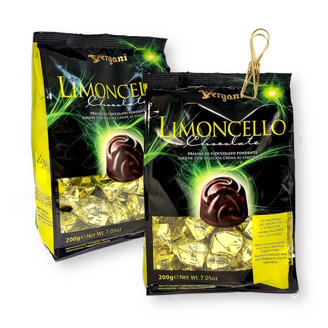 Vergani Limoncello Italian Dark Chocolate Praline Truffle 7.05 Oz. (200