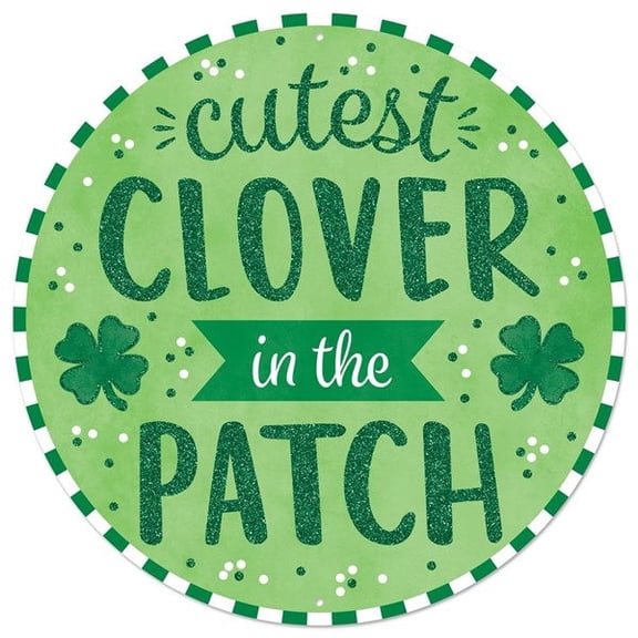 VergentaStore | 12 inch St Patricks Day Clover Round Sign MD0779, Aluminum