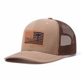 thumbnail image 1 of Vergiac American Flag Letter Leather Patch Trucker Hat, Men Adjustable Breathable Mesh Baseball Cap for Outdoor Travel Daily Outfits, 1 of 6