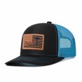 thumbnail image 1 of Vergiac American Flag Letter Leather Patch Trucker Hat, Men Adjustable Breathable Mesh Baseball Cap for Outdoor Travel Daily Outfits, 1 of 6