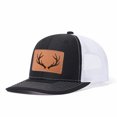 thumbnail image 1 of Vergiac Antler Letter Leather Patch Mesh Trucker Hat, Men Breathable Adjustable Baseball Cap for Travel Outdoor Daily Outfits, 1 of 6