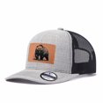 thumbnail image 1 of Vergiac Bear Graphic Leather Patch Trucker Hat, Men Adjustable Breathable Mesh Baseball Cap for Outdoor Travel Daily Casual Outfits, 1 of 6