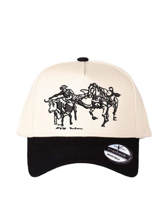 Cowboy Embroidered Color Block Trucker Hat, Unisex Adjustable Cotton Breathable Fashion Cap for Travel Daily Outdoor Wear