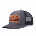 thumbnail image 1 of Vergiac DAD Hunting Letter Leather Patch Trucker Hat, Men Adjustable Breathable Mesh Baseball Cap for Outdoor Travel Daily Outfits, 1 of 6