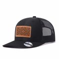 thumbnail image 1 of Vergiac Ethnic Pattern Leather Patch Trucker Hat, Men Adjustable Breathable Mesh Baseball Cap for Outdoor Travel Daily Casual Outfits, 1 of 6