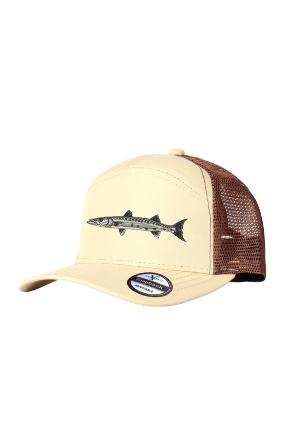 Fish Embroidered Color Block Trucker Hat, Unisex Adjustable Breathable Cap for Vacation Travel Daily Outdoor Wear