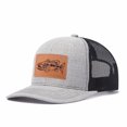 thumbnail image 1 of Vergiac Fish Leather Patch Color Block Trucker Hat, Men Adjustable Breathable Mesh Baseball Cap for Outdoor Travel Daily Outfits, 1 of 6