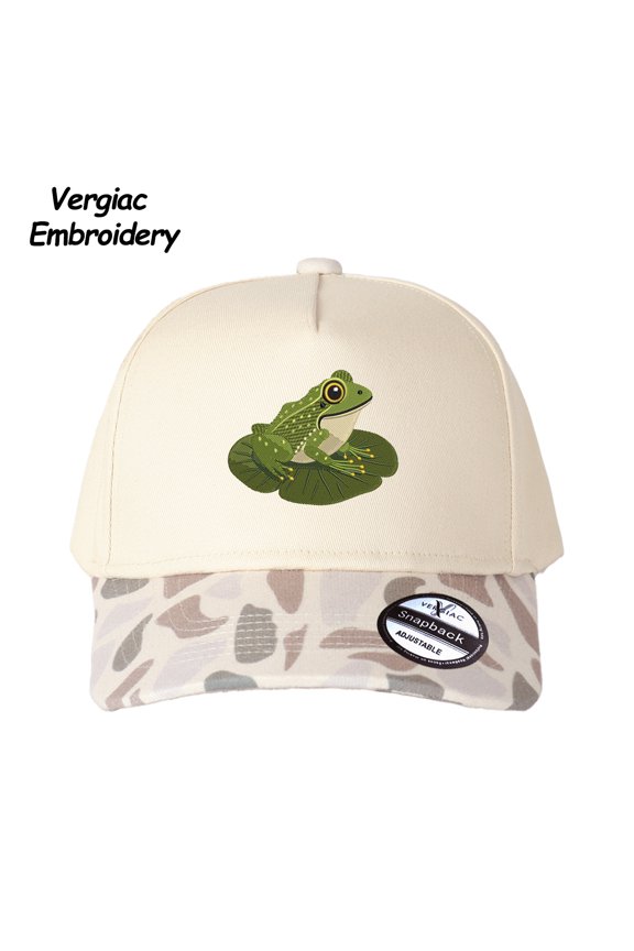 Frog Embroidered Spliced Trucker Hat Adjustable Unisex Cap for Travel Vacation