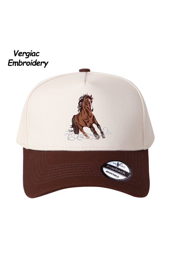 Galloping Horse Embroidered Spliced Trucker Hat Adjustable Unisex Cap for Travel & Vacation Outdoor Wear