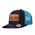 thumbnail image 1 of Vergiac Hunting Themed Leather Patch Trucker Hat, Men Adjustable Breathable Mesh Baseball Cap for Outdoor Travel Daily Casual Outfits, 1 of 6