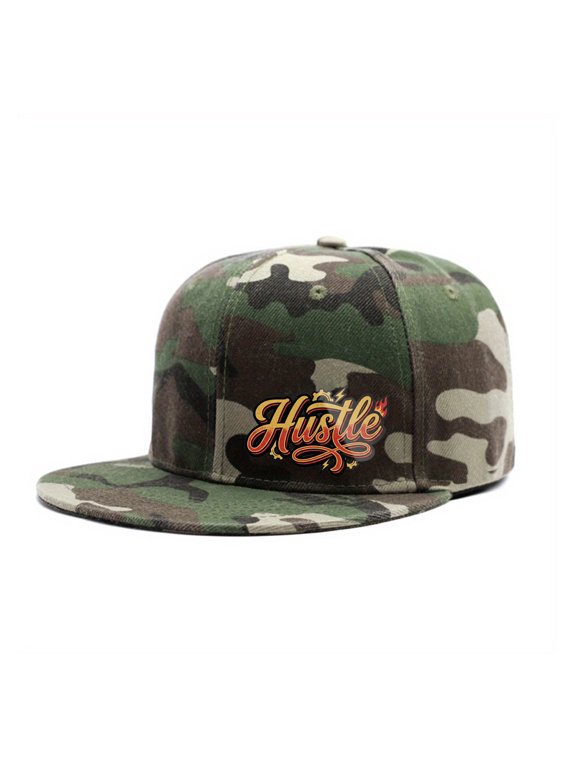 Hustle Letter Embroidered Color Block Trucker Hat, Unisex Adjustable Breathable Cap for Vacation Travel Daily Outdoor Wear