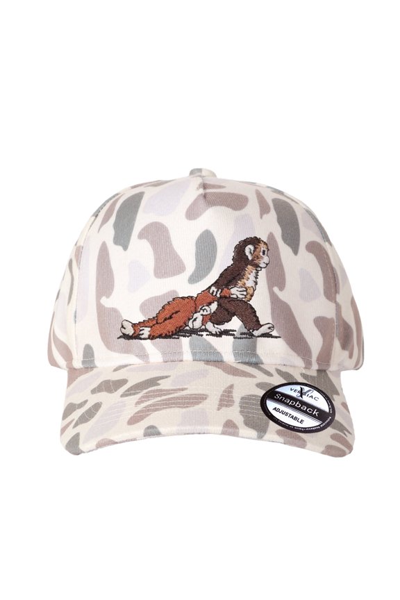 Monkey Embroidered Color Block Trucker Hat, Unisex Adjustable Cotton Breathable Fashion Cap for Travel Daily Outdoor Wear