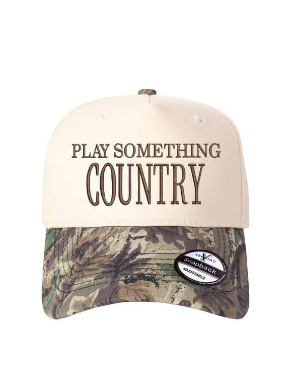 Play Something Country Letter Embroidered Color Block Trucker Hat, Unisex Adjustable Cotton Breathable Fashion Cap for Travel & Daily Wear