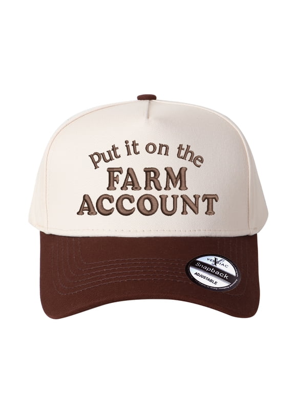 Put It On The Farm Account Letter Embroidered Color Block Trucker Hat, Unisex Adjustable Cotton Breathable Fashion Cap for Travel Daily Outdoor Wear