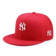 Vergiac Retro American Style Cap White Flat Brim NY Letter Print Casual Fashion Hat
