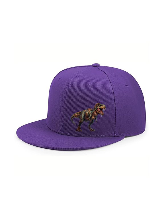 T-Rex Pattern Letter Embroidered Color Block Trucker Hat, Unisex Adjustable Breathable Cap for Vacation Travel Outdoor Daily Wear