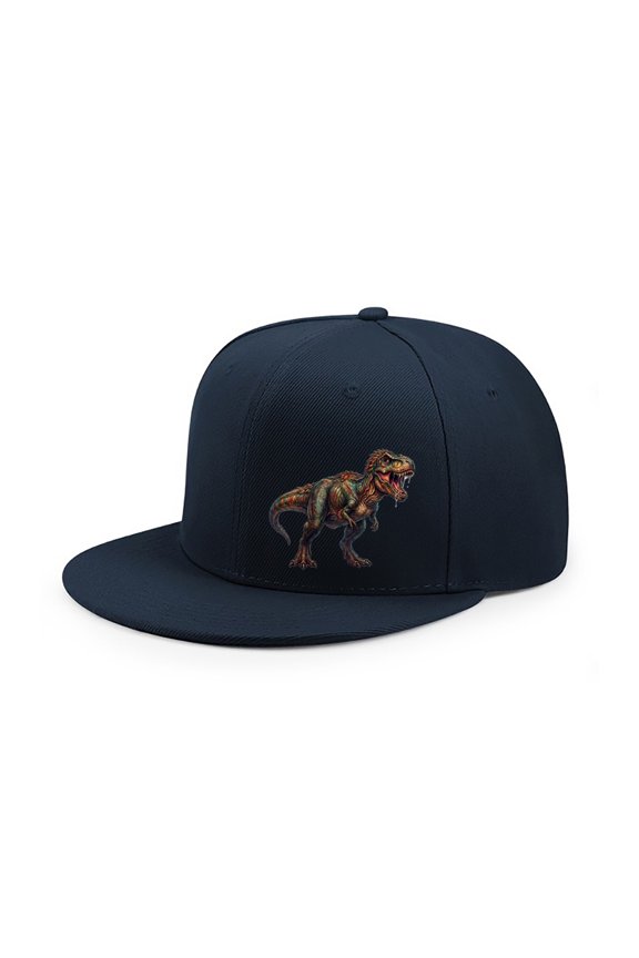T-Rex Pattern Letter Embroidered Color Block Trucker Hat, Unisex Adjustable Breathable Cap for Vacation Travel Outdoor Daily Wear