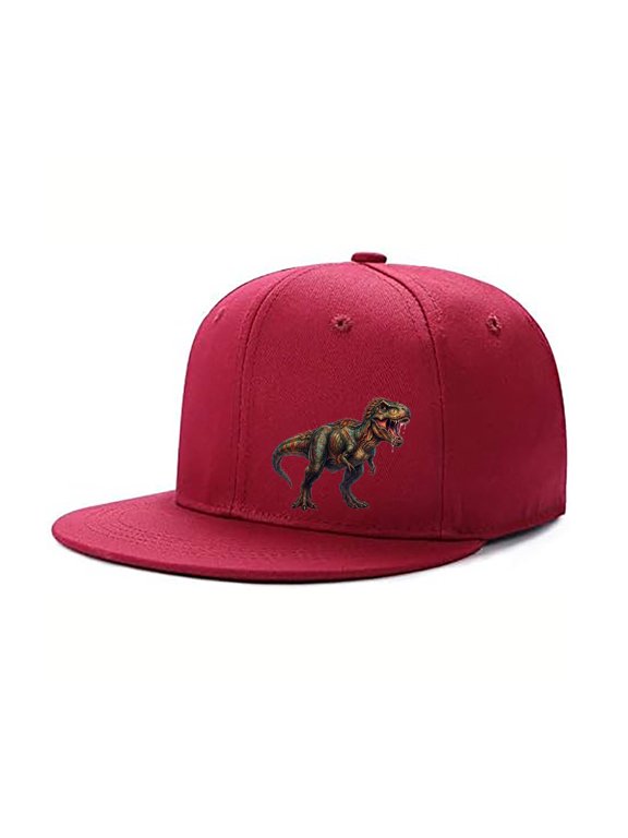 T-Rex Pattern Letter Embroidered Color Block Trucker Hat, Unisex Adjustable Breathable Cap for Vacation Travel Outdoor Daily Wear