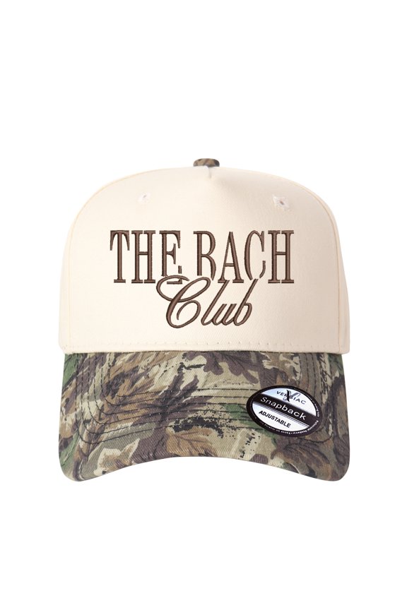 The Bach Club Letter Embroidered Color Block Trucker Hat, Unisex Adjustable Cotton Breathable Fashion Cap for Travel Daily Outdoor Wear