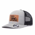 thumbnail image 1 of Vergiac Tiger In Floral Graphic Leather Patch Trucker Hat, Men Adjustable Breathable Mesh Baseball Cap for Outdoor Travel Daily Casual Outfits, 1 of 6