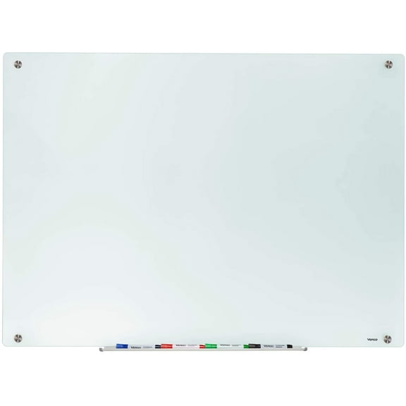 Vergo Dry Erase Frosted Glass Whiteboard, Wall-Mountable (48" W x 36" H)