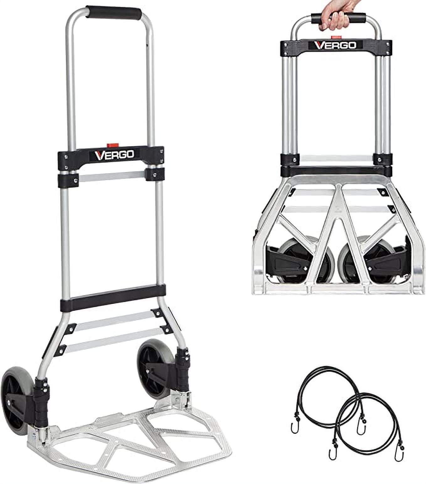 Vergo Industrial 275 lbs Capacity Folding Hand Truck Dolly (S300BT)