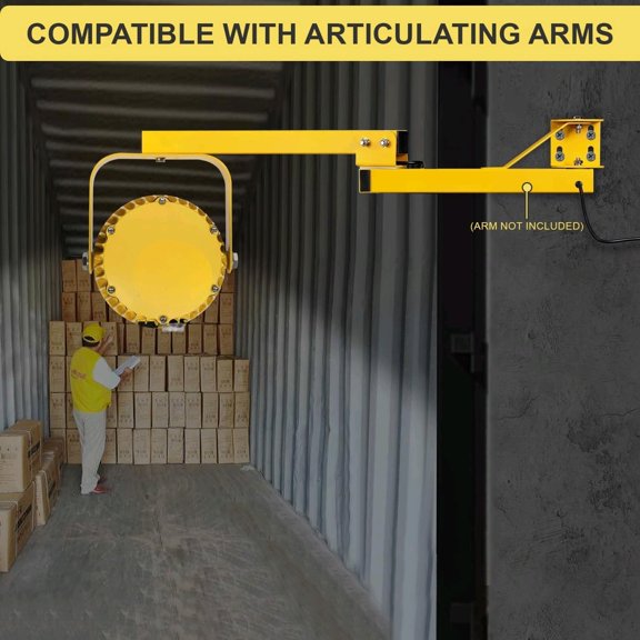 Vergo Industrial 30 Watt Loading Dock Light - IP65 Waterproof 3500 Lumens LED Dock Light with 180 Degree Rotatable Lamp Head, Ideal for Indoor & Outdoor Security, Containers, Warehouses (1 Pack)