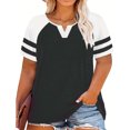 thumbnail image 1 of Vergoodr Plus-Size Tops for Women Summer V Neck T Shirts Color Block Raglan Tees, 1 of 4