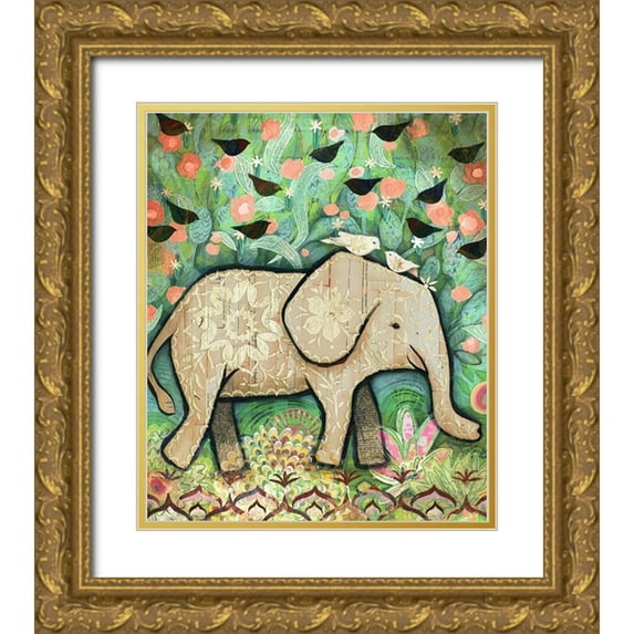 Verhoeven, Judy 12x14 Gold Ornate Wood Framed with Double Matting Museum Art Print Titled - Kiss for Srini