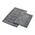 thumbnail image 1 of Veria 2 Piece Bath Mat with FRESH Sculpted Details, The Urban Port, Black - Saltoro Sherpi, 1 of 5