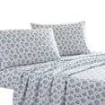 thumbnail image 1 of Veria 4 Piece Queen Bedsheet Set with Rose Print The Urban Port, White and Blue, Saltoro Sherpi, 1 of 5